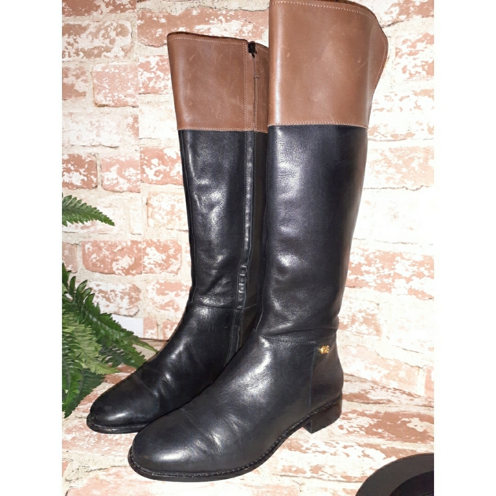 Cole Haan Primrose Black Leather Tall Riding Boots - Picture 10 of 16
